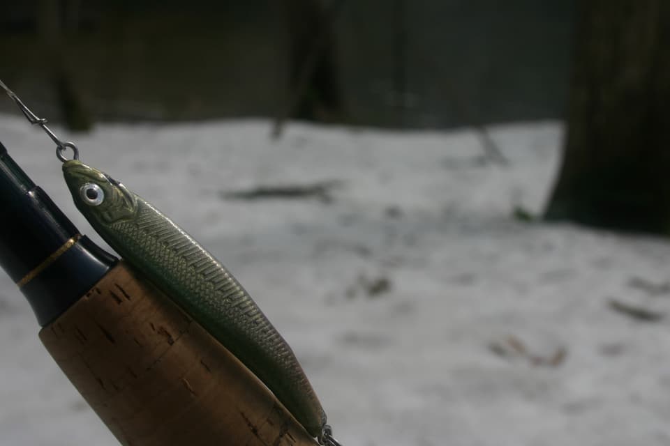 雪の中狙うキャストを繰り返す