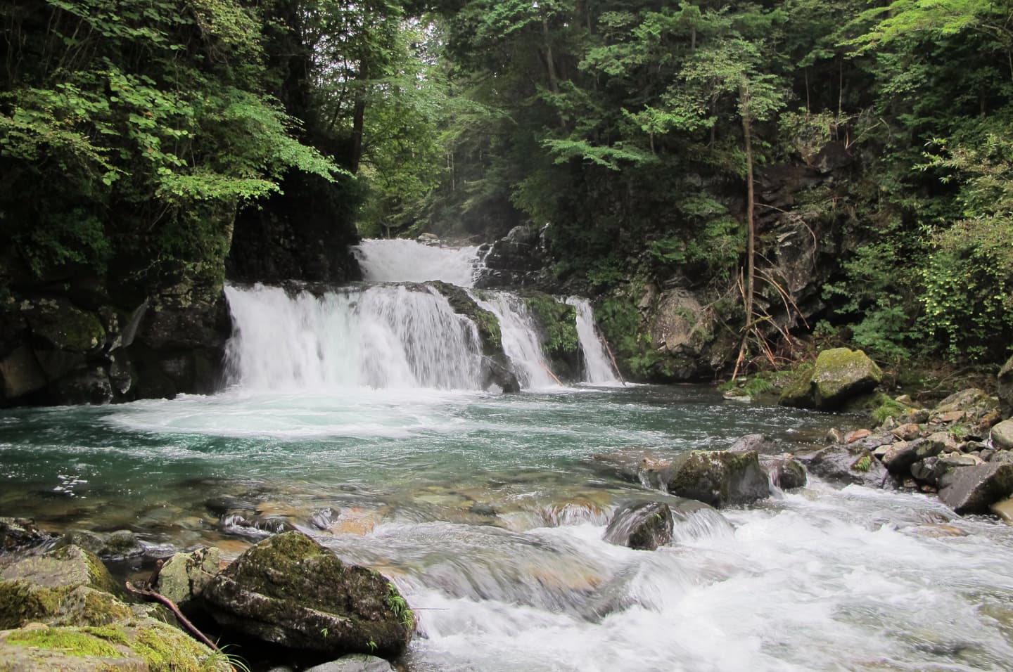 光に照らされたキャスト後のルアー